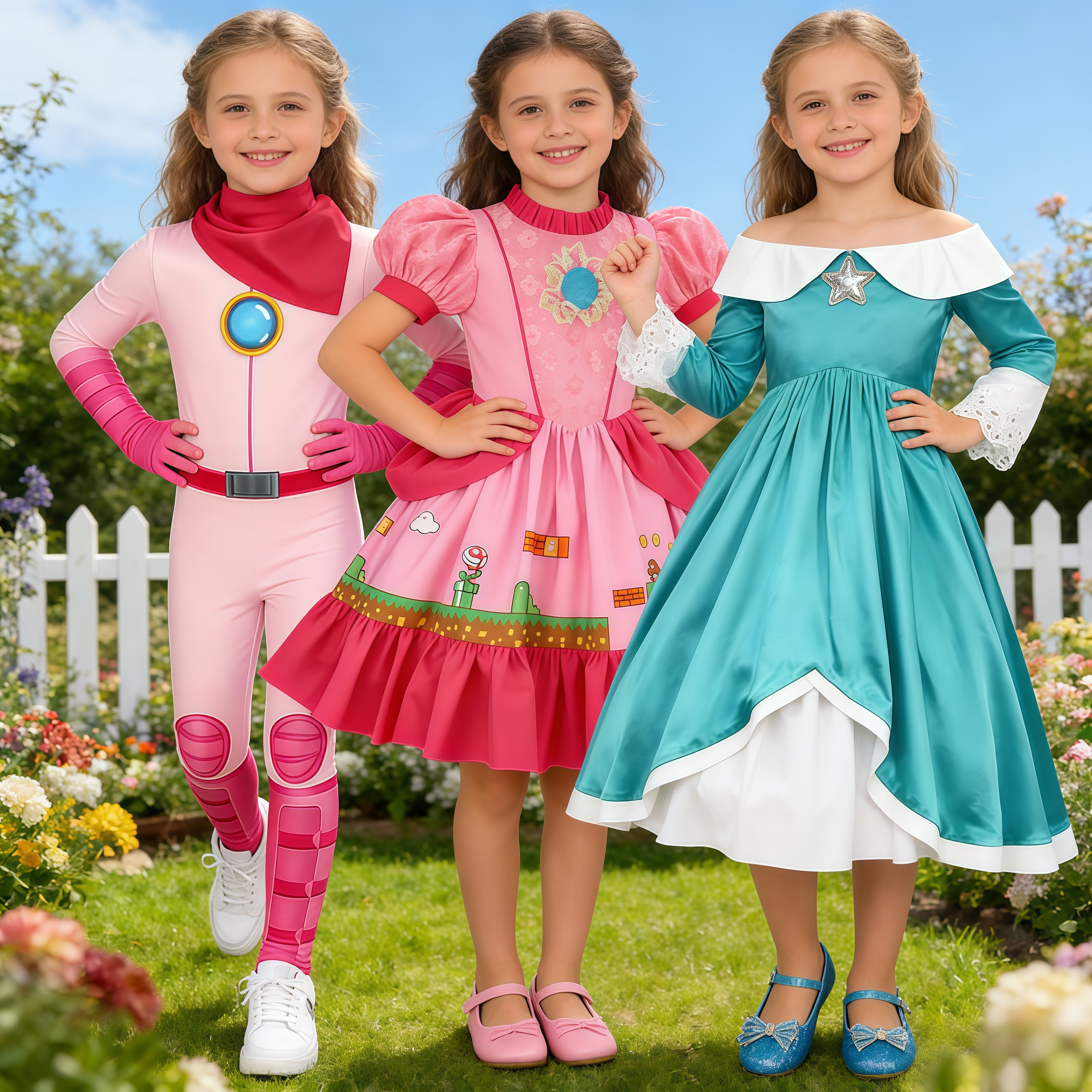 Party Games Kids - Girls Peach Princess Jumpsuit Anime Game