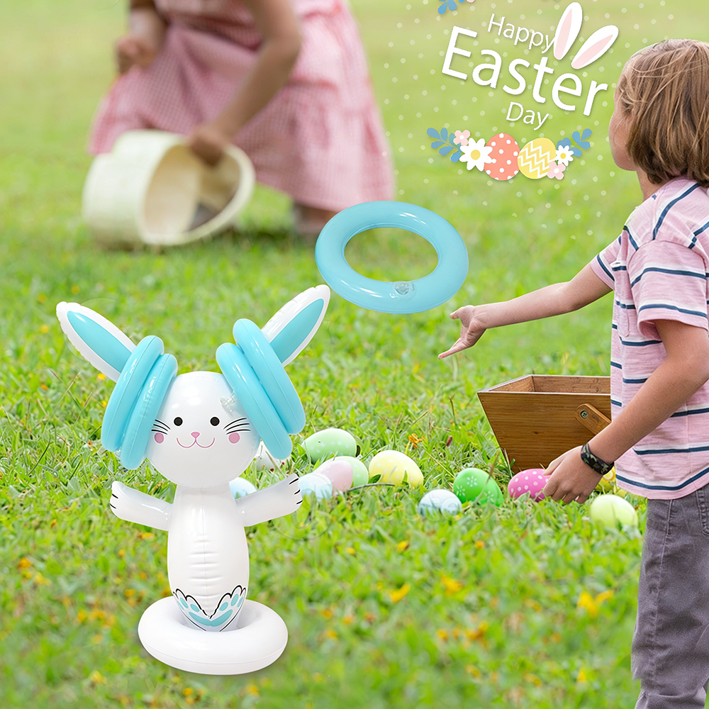Party Games Kids - Easter Inflatable Bunny Ring Toss Game