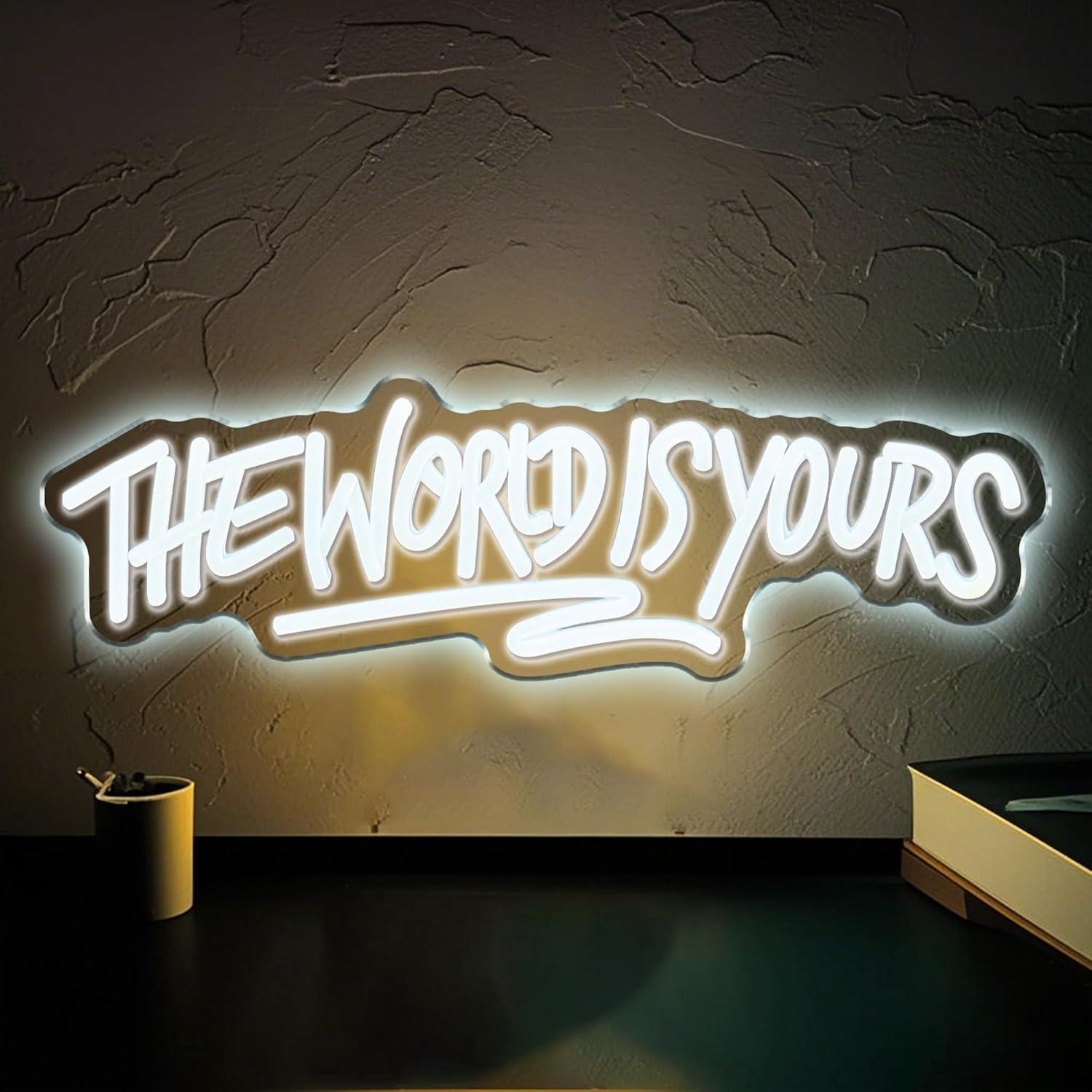 Party Games Birthday - The World is Yours Neon Sign