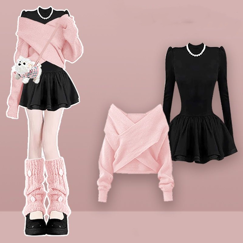 Party Games Mini - Women Graceful Pink Short Sweater Mini