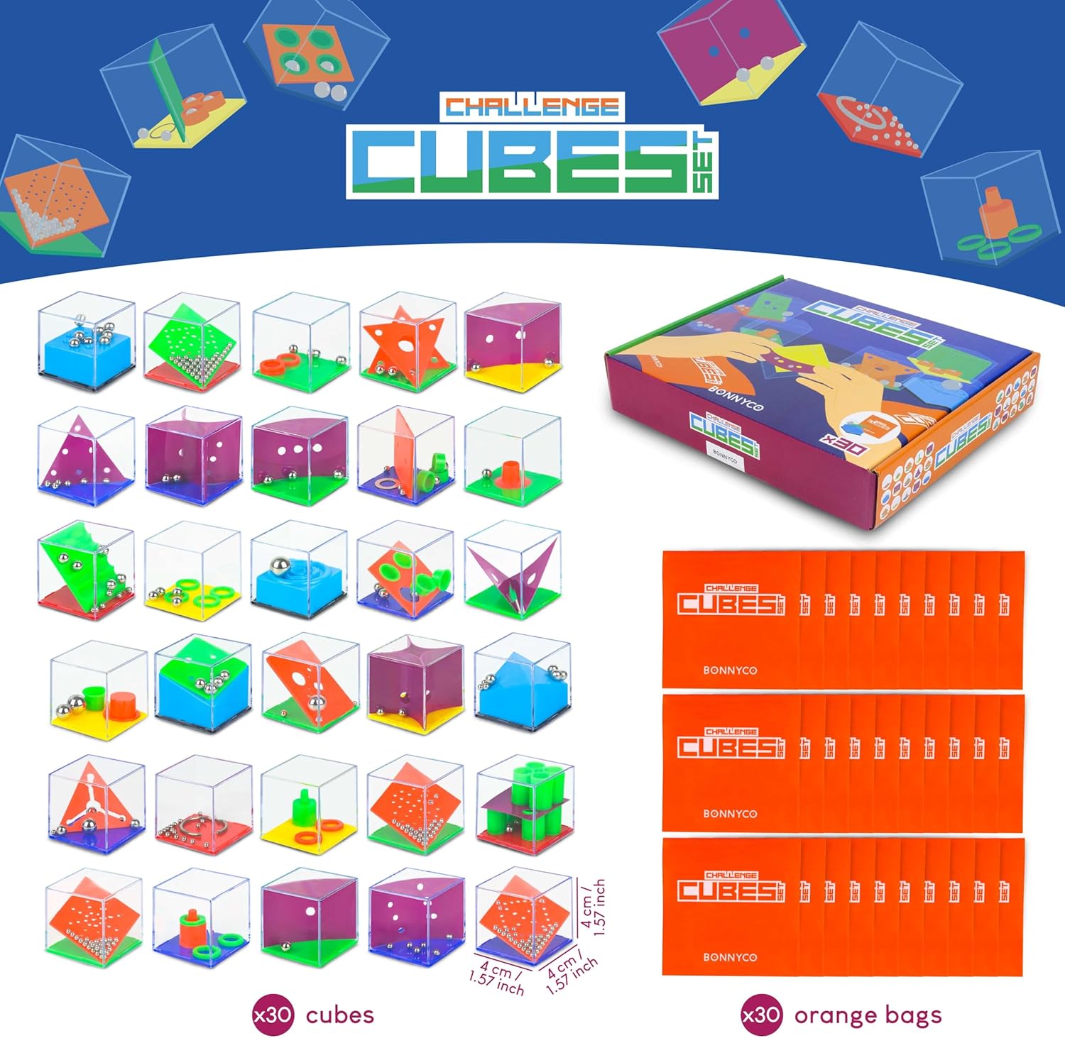 Brain Teaser Puzzles Cubes Pac - Party Games Birthday recension och pris