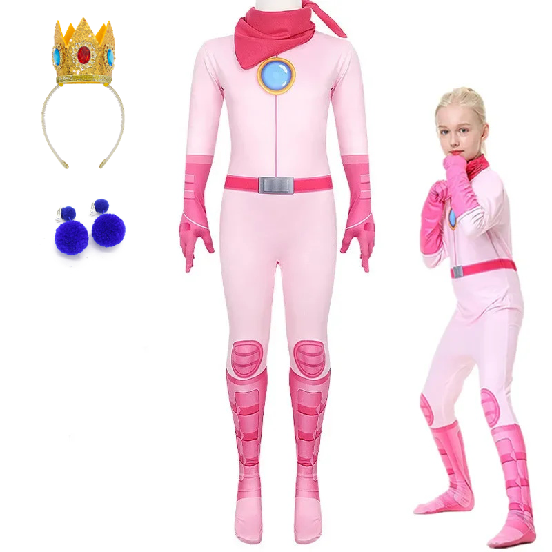 Girls Peach Princess Jumpsuit  - Party Games Kids recension och pris