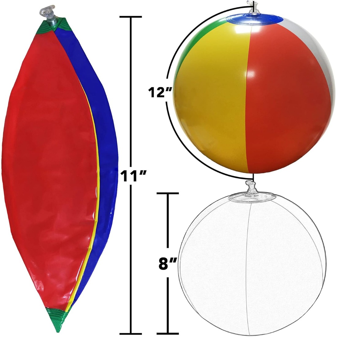 5 Pack Bulk Rainbow Inflatable - Party Games Kids recension och pris