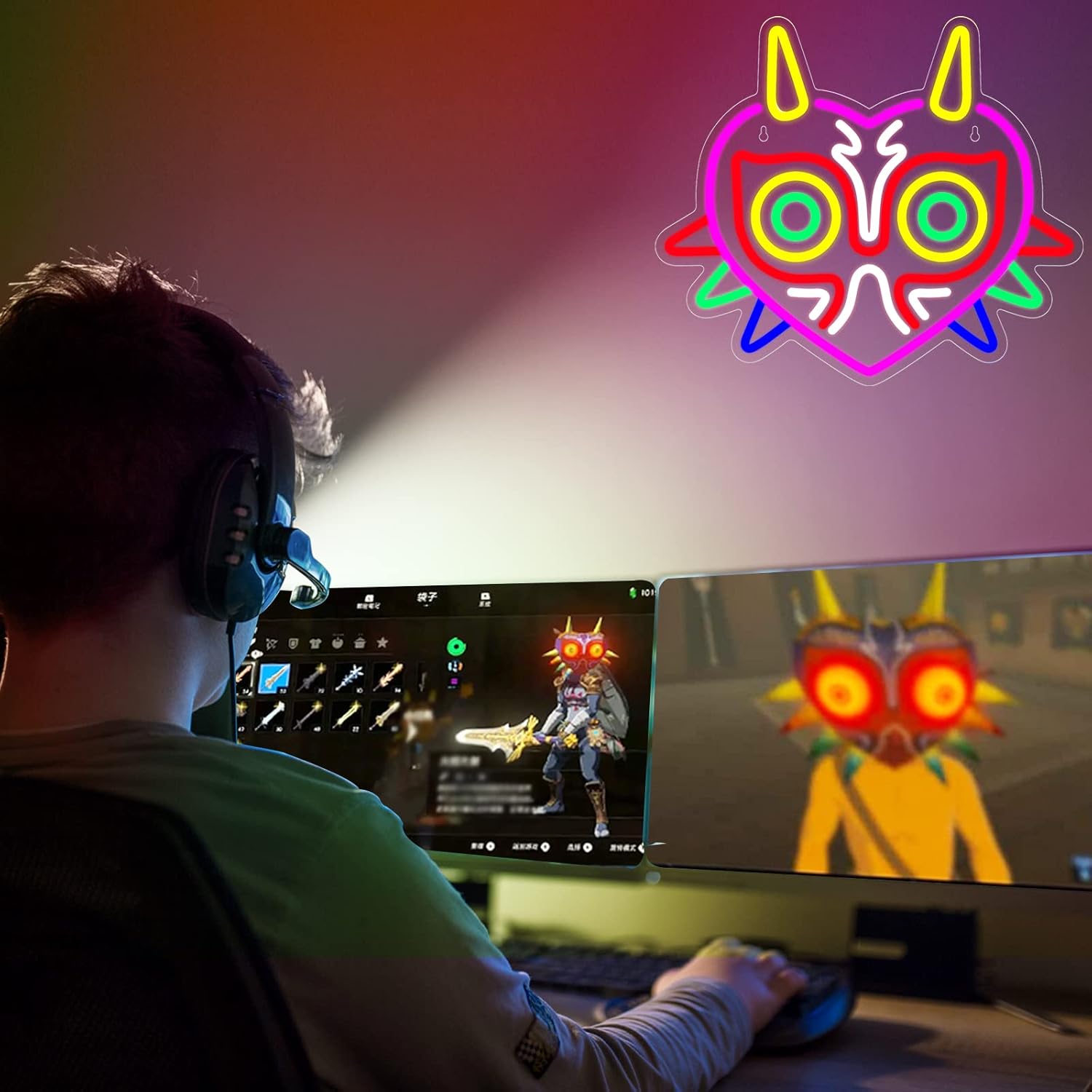 Horned Mask Neon Sign USB Dimm - Party Games Kids Ideas recension och pris